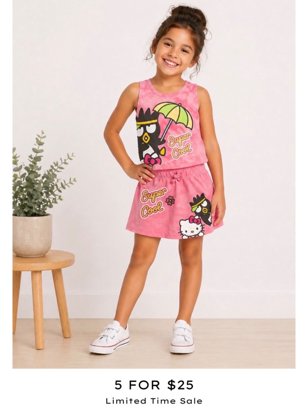 Girls Hello Kitty 2 Piece Summer Outfit M 7-8